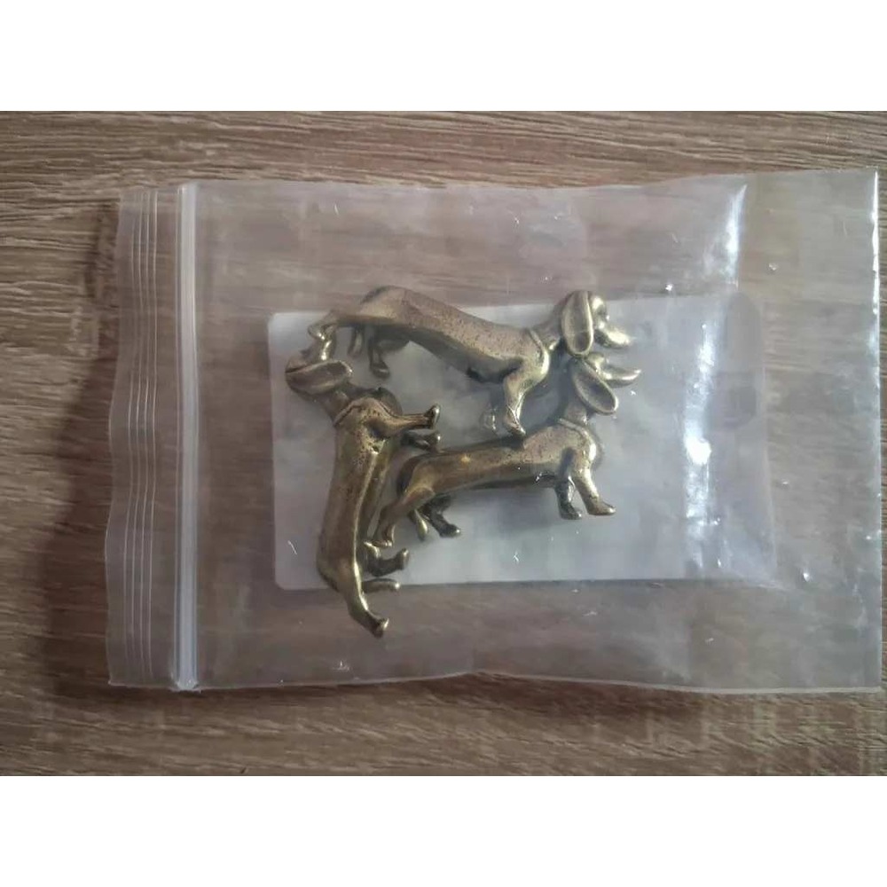 Vintage Style Brass Dachshund Figurines Set of 3 Miniature Wiener Dog Decor